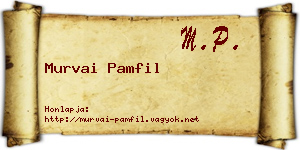 Murvai Pamfil névjegykártya